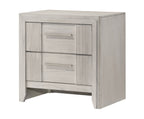 Carlton 4-Piece Off-White Wood Channel Padded Headboard Queen Bedroom Set – B5552