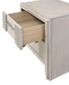 Carlton 4-Piece Off-White Wood Channel Padded Headboard Queen Bedroom Set – B5552