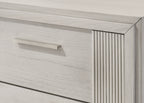 Carlton 4-Piece Off-White Wood Channel Padded Headboard Queen Bedroom Set – B5552