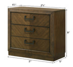 Lakecrest 4-Piece Chevron Wood Tone Queen Bedroom Set with Fabric Padded Headboard – B6520