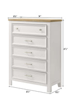 Aston 4-Piece Crisp White & Oak Finish Queen Bedroom Set with Footboard Drawers – B6550