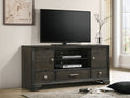 B6580-7 Jaymes grey finish wood 2 sliding doors 67" wide TV stand media center