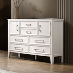 00-677W-4PC 4 pc Andover white finish wood modern rustic style paneled headboard queen bed set