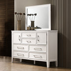 00-677W-4PC 4 pc Andover white finish wood modern rustic style paneled headboard queen bed set