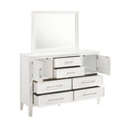 00-677W-4PC 4 pc Andover white finish wood modern rustic style paneled headboard queen bed set