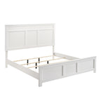 00-677W-4PC 4 pc Andover white finish wood modern rustic style paneled headboard queen bed set