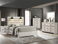 B6810 4 pc Carter reclaimed cream white weathered finish wood queen bedroom set