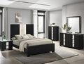 B6835-4PC 4 pc Rangley black finish wood LED headboard queen bedroom set