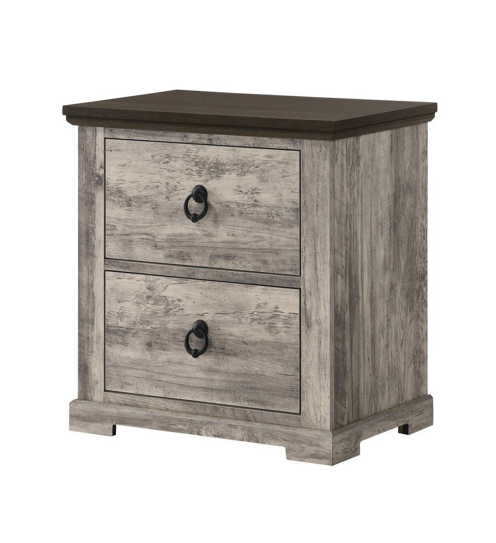 B6840 4 pc Ella Mae rustic driftwood grey finish wood poster queen bedroom set
