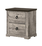 B6840 4 pc Ella Mae rustic driftwood grey finish wood poster queen bedroom set