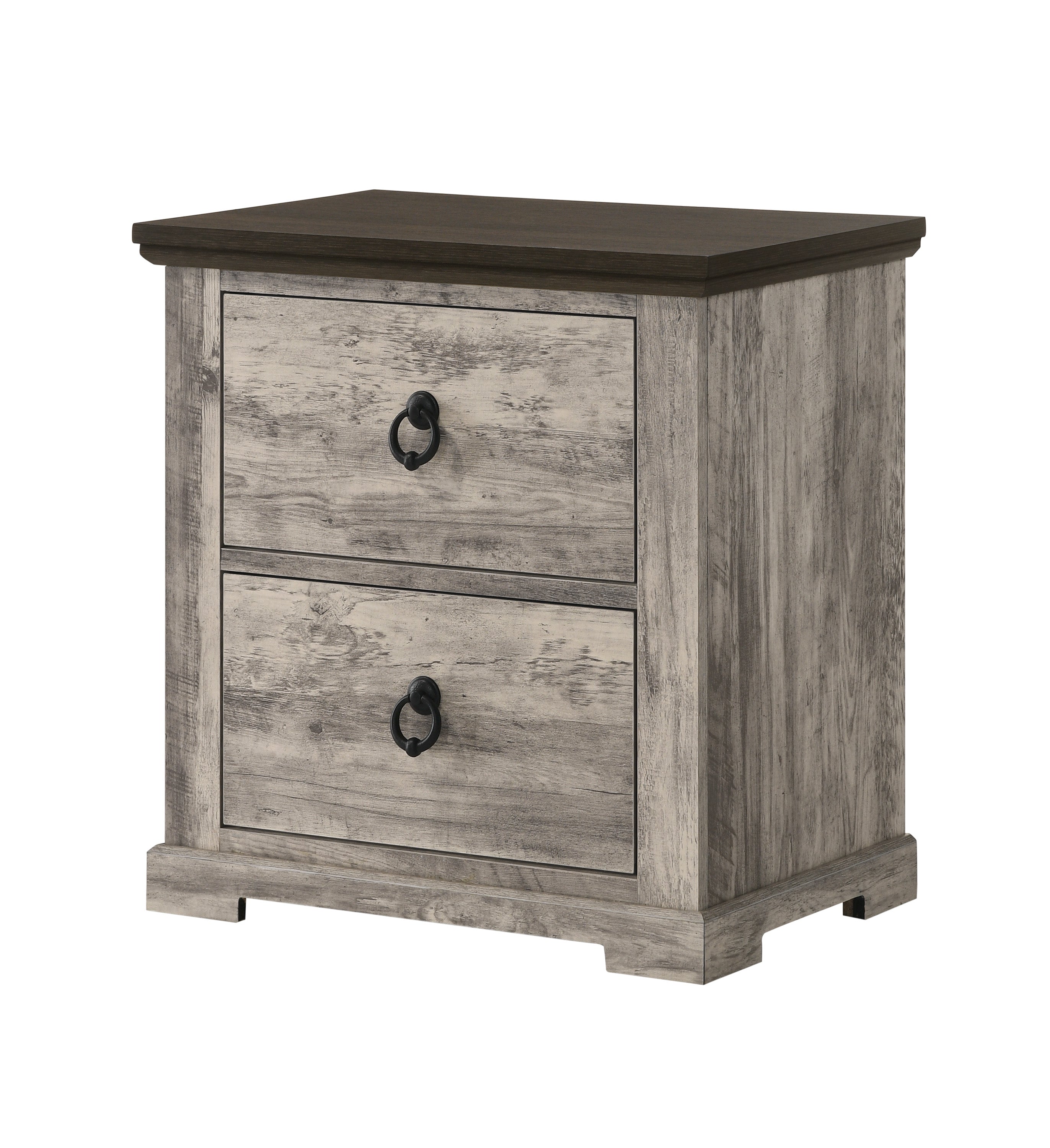 B6840 4 pc Ella Mae rustic driftwood grey finish wood poster queen bedroom set