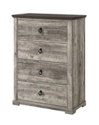 B6840 4 pc Ella Mae rustic driftwood grey finish wood poster queen bedroom set