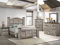 B6840 4 pc Ella Mae rustic driftwood grey finish wood poster queen bedroom set