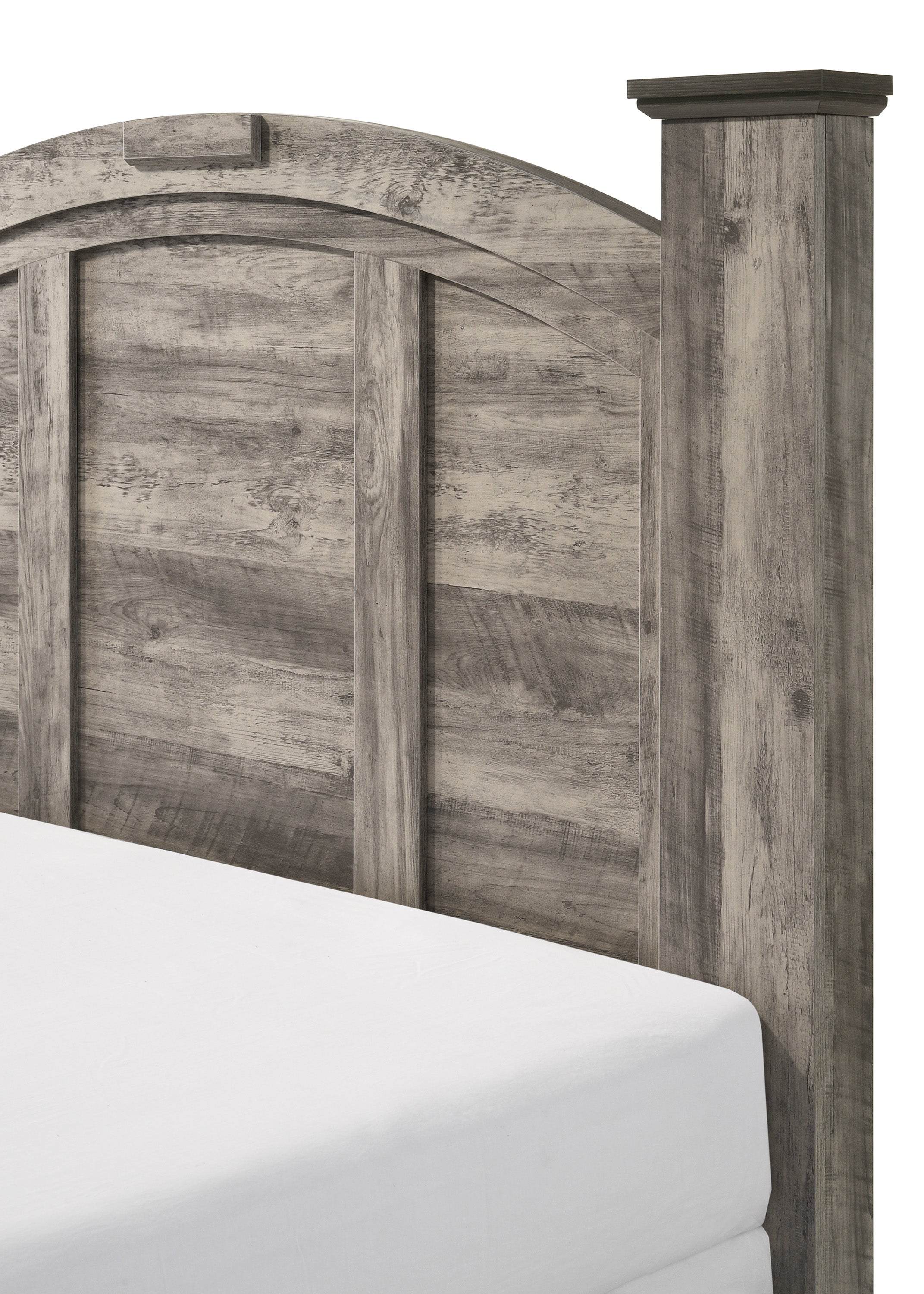 B6840 4 pc Ella Mae rustic driftwood grey finish wood poster queen bedroom set