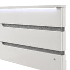 00-B69-4PC 4 pc Paradox high gloss white finish wood queen bed set LED lighting and shimmering accents