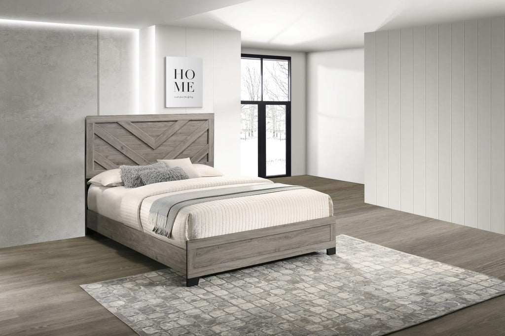 B790-4PC 4 pc Hyland light grey finish wood queen bedroom set
