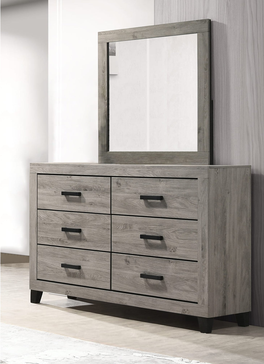 B790-4PC 4 pc Hyland light grey finish wood queen bedroom set