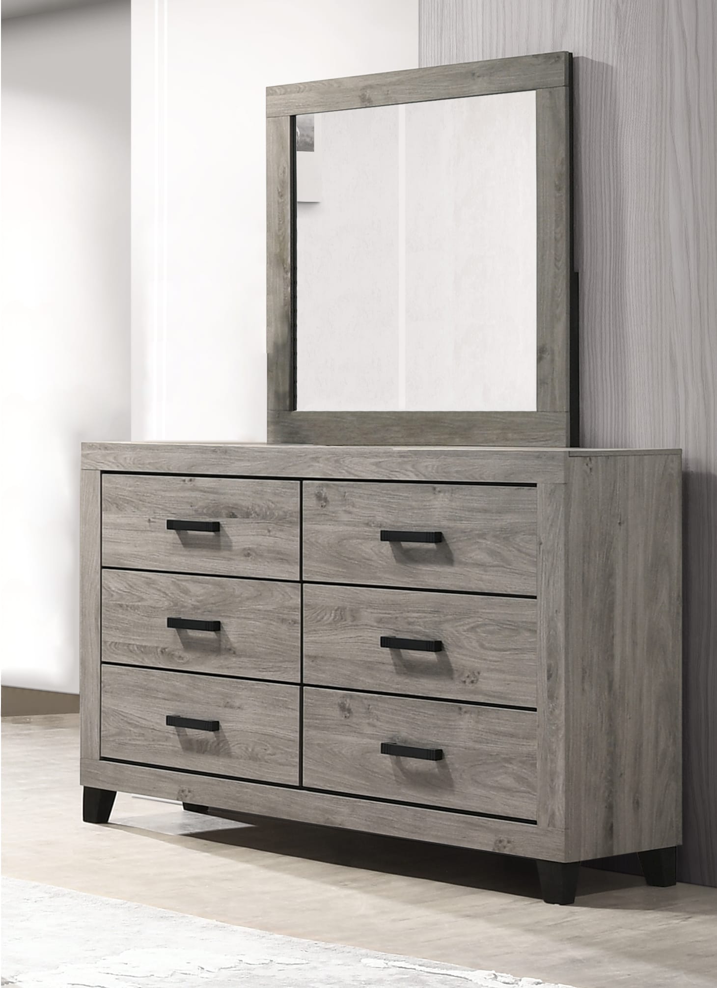 B790-4PC 4 pc Hyland light grey finish wood queen bedroom set