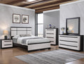 B8162-4PC 4 pc Remington two tone black and white wood grain finish queen bedroom set