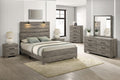 B820-4PC  4 pc Hazeltone rustic antique grey wood grain paneled finish wood queen bed set