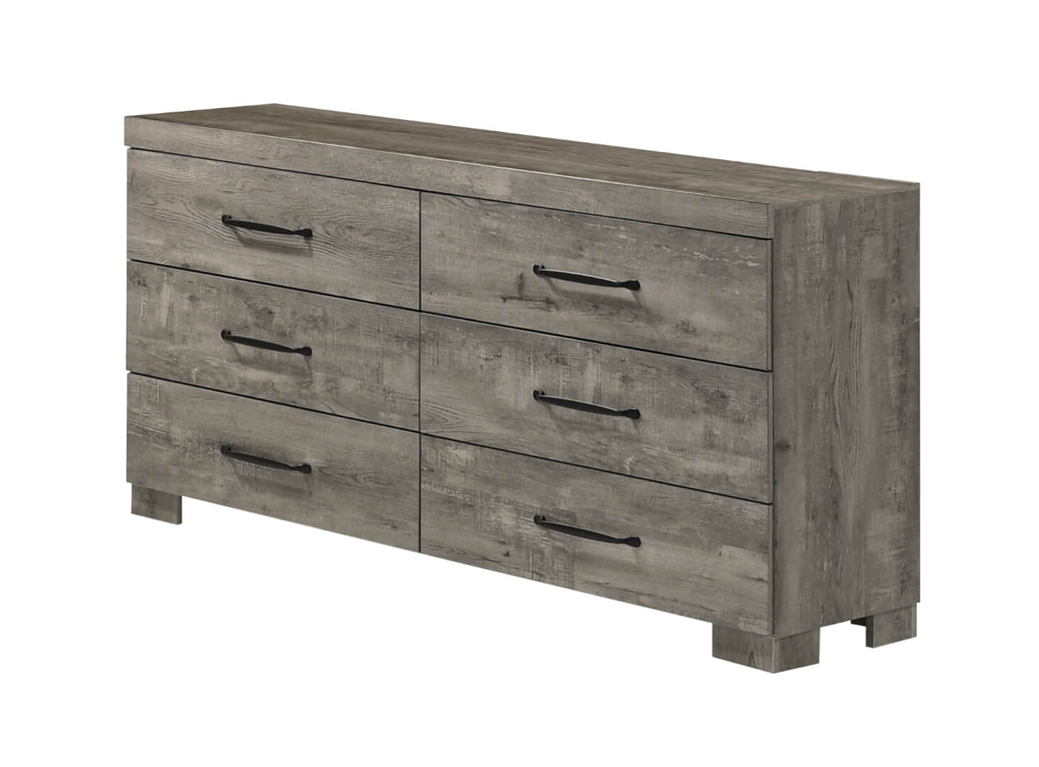 B820-4PC  4 pc Hazeltone rustic antique grey wood grain paneled finish wood queen bed set