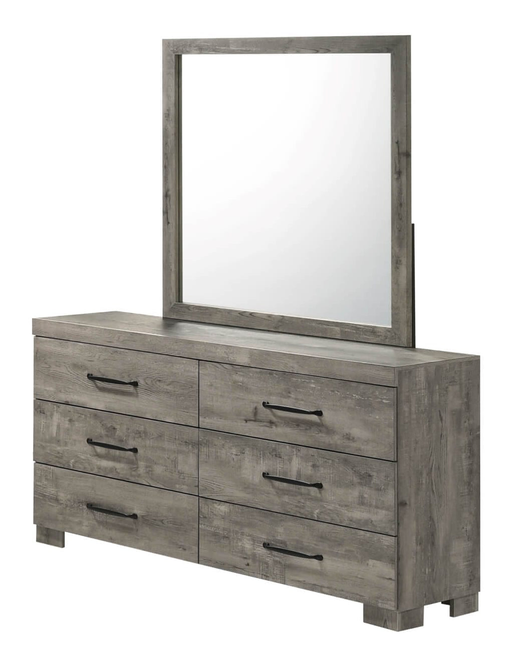 B820-4PC  4 pc Hazeltone rustic antique grey wood grain paneled finish wood queen bed set