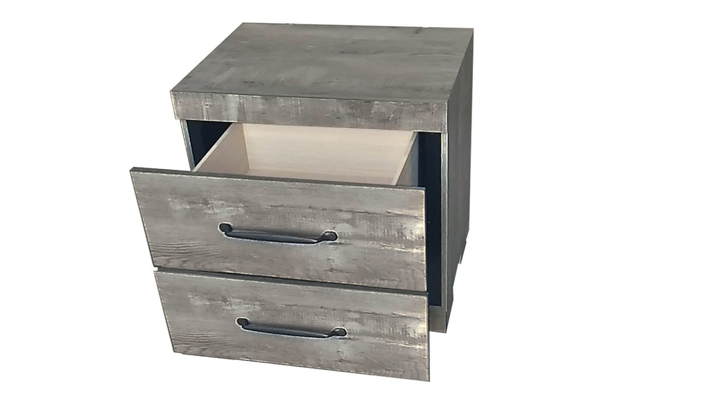 B820-4PC  4 pc Hazeltone rustic antique grey wood grain paneled finish wood queen bed set