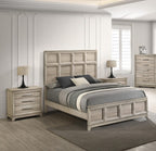 B840-4PC  4 pc Hampton bay grey weathered good grain paneled finish wood queen bed set