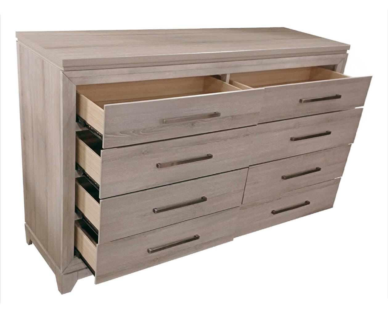 B840-4PC  4 pc Hampton bay grey weathered good grain paneled finish wood queen bed set