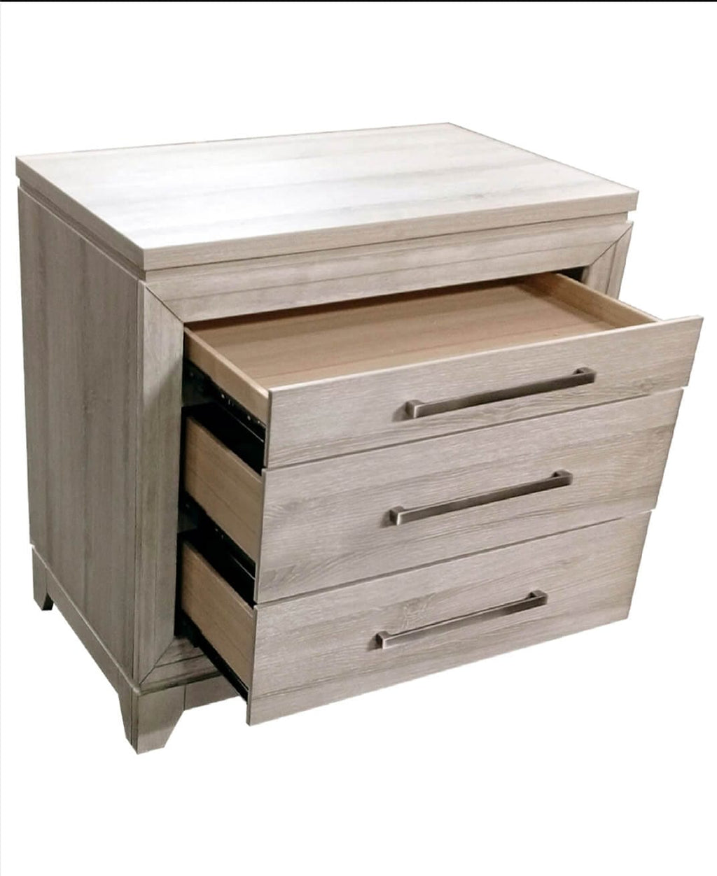 B840-4PC  4 pc Hampton bay grey weathered good grain paneled finish wood queen bed set