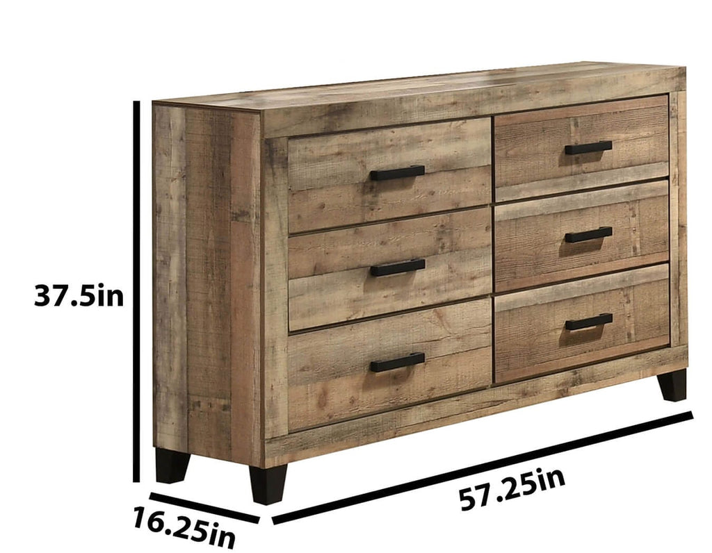 B850-4PC  4 pc Hampton weathered brown pine wood grain paneled finish wood queen bed set