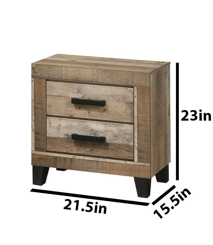 B850-4PC  4 pc Hampton weathered brown pine wood grain paneled finish wood queen bed set