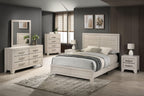 B860-4PC  4 pc Hampton rustic grey oak good grain paneled finish wood queen bed set