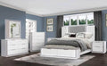 Best Quality Hayward White Finish Wood Modern Queen Bedroom Set with LED Lighting – B870-4PC
