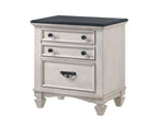 B9100 4 pc Sawyer rustic two tone antique white and brown weathered finish wood queen bedroom set