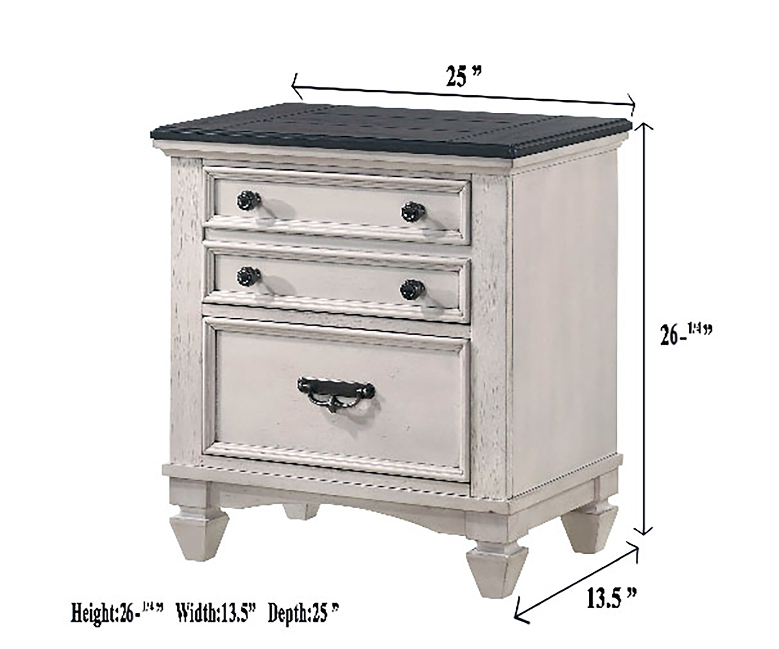 B9100 4 pc Sawyer rustic two tone antique white and brown weathered finish wood queen bedroom set