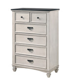 B9100 4 pc Sawyer rustic two tone antique white and brown weathered finish wood queen bedroom set