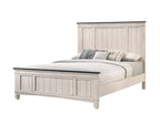 B9100 4 pc Sawyer rustic two tone antique white and brown weathered finish wood queen bedroom set