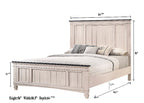 B9100 4 pc Sawyer rustic two tone antique white and brown weathered finish wood queen bedroom set