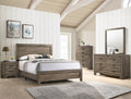 B9200 4 pc A & J Homes Studios hopkins natural gray panel look wood grain queen bedroom set