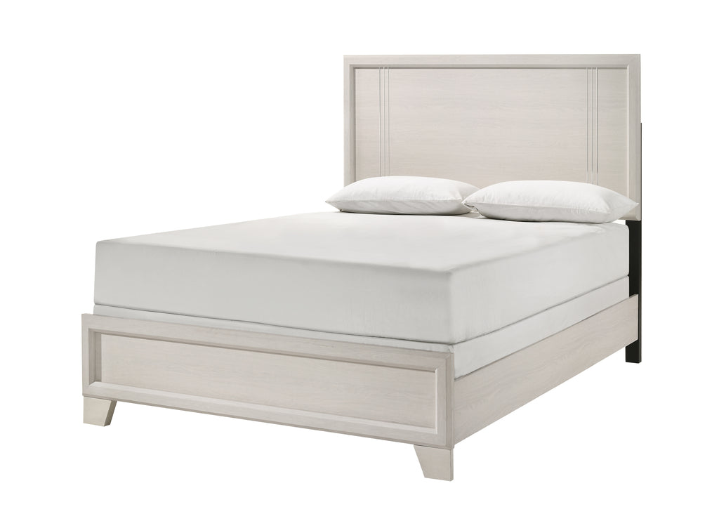Crown mark B9230 4 pc Charlie rich lusterous off white finish wood silver metal accents finish modern style queen bedroom set