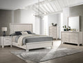 Crown mark B9230 4 pc Charlie rich lusterous off white finish wood silver metal accents finish modern style queen bedroom set