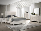 Crown mark B9230 4 pc Charlie rich lusterous off white finish wood silver metal accents finish modern style queen bedroom set