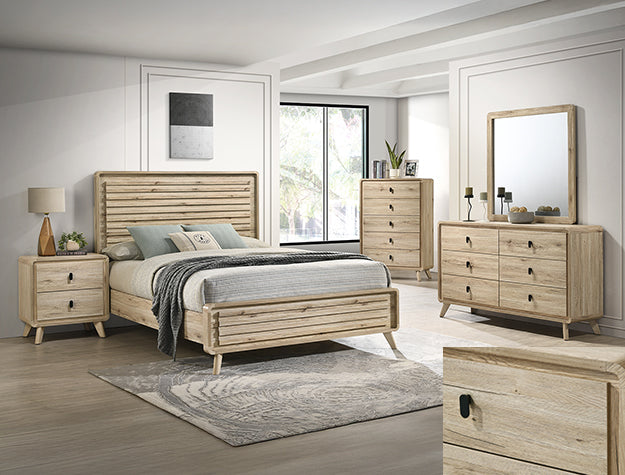 Crown Mark Dawson Light Brown Panel Bedroom Set