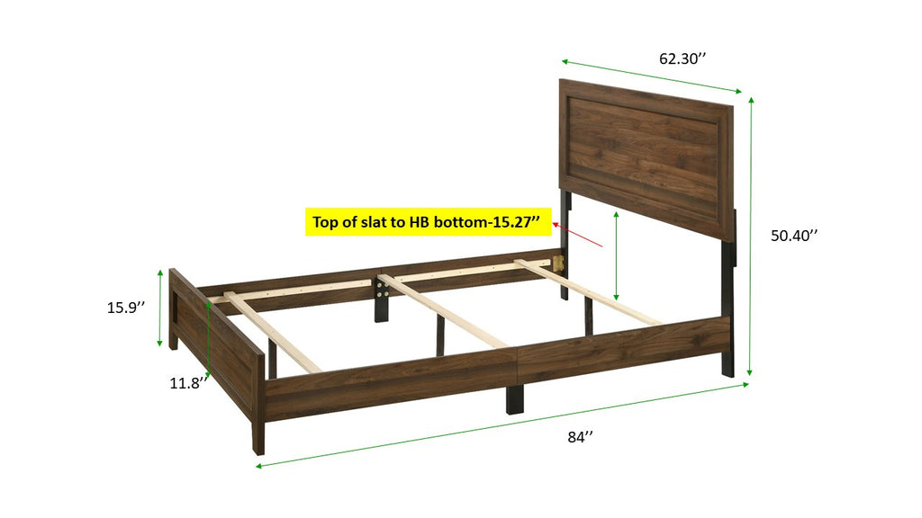 B9250 4 pc Millie brown cherry panel look wood grain finish queen bedroom set