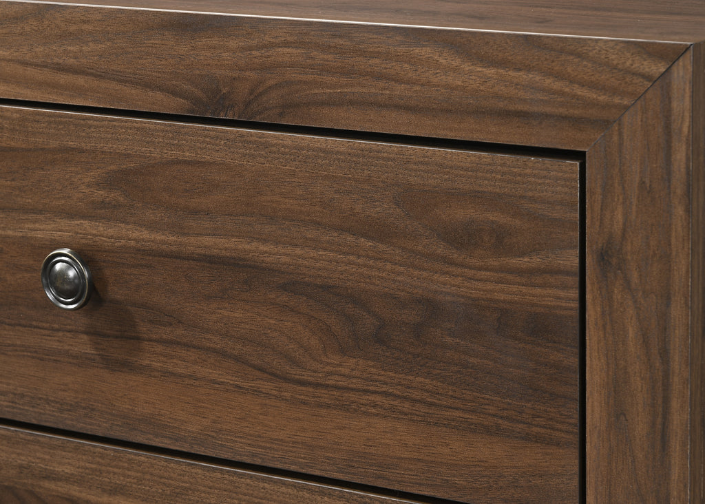 B9250 4 pc Millie brown cherry panel look wood grain finish queen bedroom set