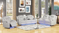 Benz Ice Faux Leather 2-Piece Power Motion Sofa and Love Seat with Wireless Charging, LED & Bluetooth – Matrix