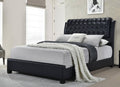 CB3000-BK Eliza black faux leather tufted headboard queen bed