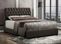 CB3000-BR Eliza brown faux leather tufted headboard queen bed