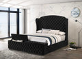 Casa Blanca Danbury Black Fabric Upholstered Tufted Queen Storage Bed with Footboard Benches – CB3700-BK